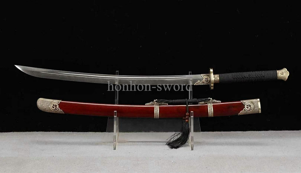 Folded Steel Twisted Pattern Chinese Dao 绣春刀 Real Sword Brass Sharp for Display.