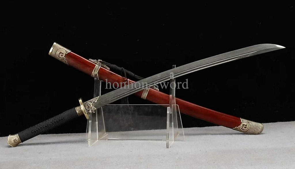 Folded Steel Twisted Pattern Chinese Dao 绣春刀 Real Sword Brass Sharp for Display.