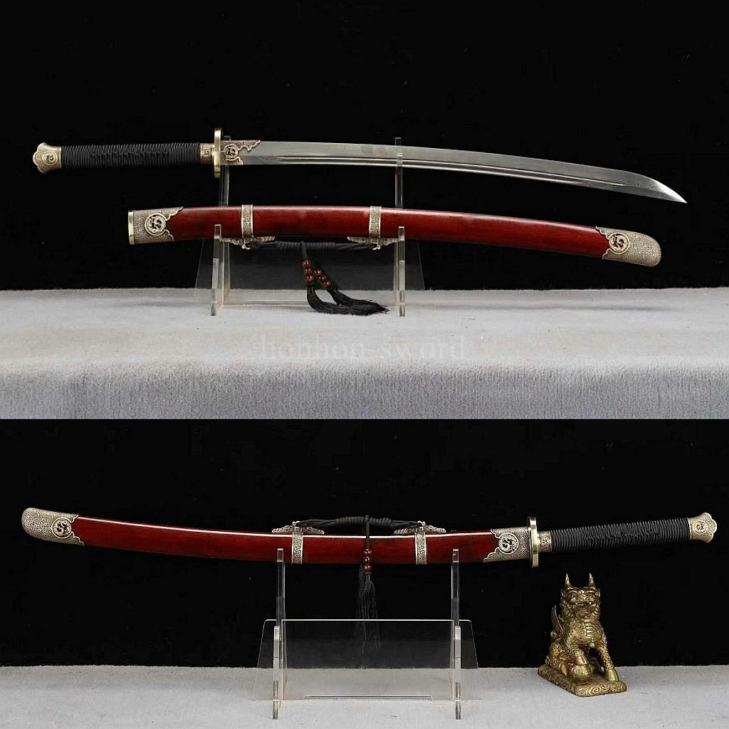 Folded Steel Twisted Pattern Chinese Dao 绣春刀 Real Sword Brass Sharp for Display.