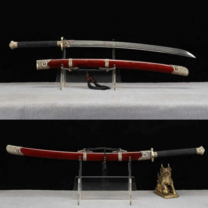 Folded Steel Twisted Pattern Chinese Dao 绣春刀 Real Sword Brass Sharp for Display.