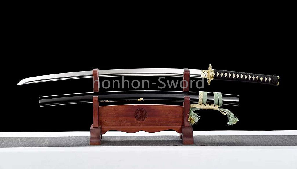 26inch L6 Steel Japanese Katana Samurai Sword Mirror Polished Brass Tsuba Full Tang For Battle