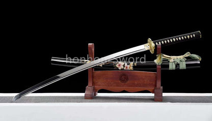 26inch L6 Steel Japanese Katana Samurai Sword Mirror Polished Brass Tsuba Full Tang For Battle