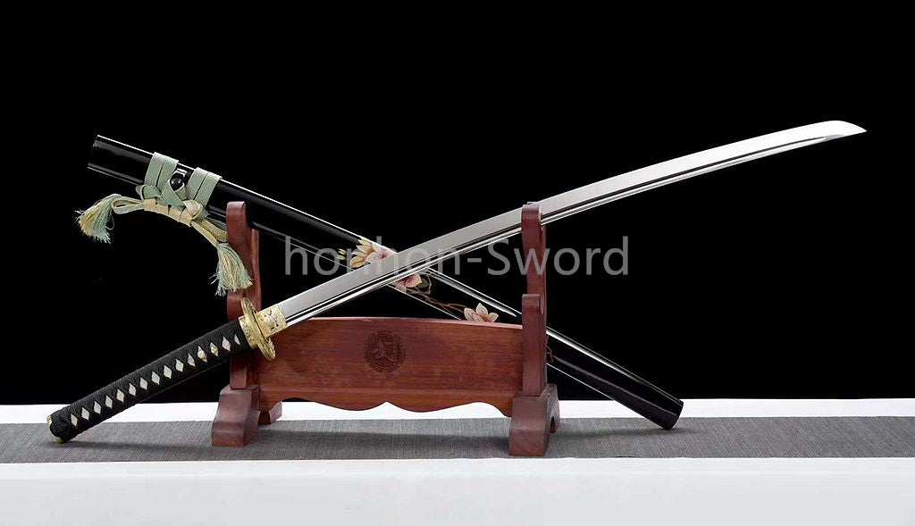 26inch L6 Steel Japanese Katana Samurai Sword Mirror Polished Brass Tsuba Full Tang For Battle