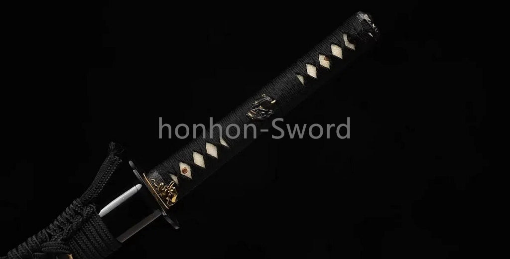 L6 Steel Clay Tempered Japanese Katana Samurai Sword 26inch Brass Tsuba Full Tang For Battle