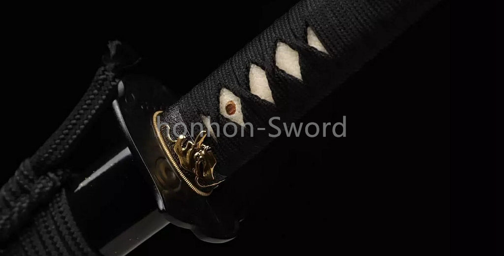 L6 Steel Clay Tempered Japanese Katana Samurai Sword 26inch Brass Tsuba Full Tang For Battle