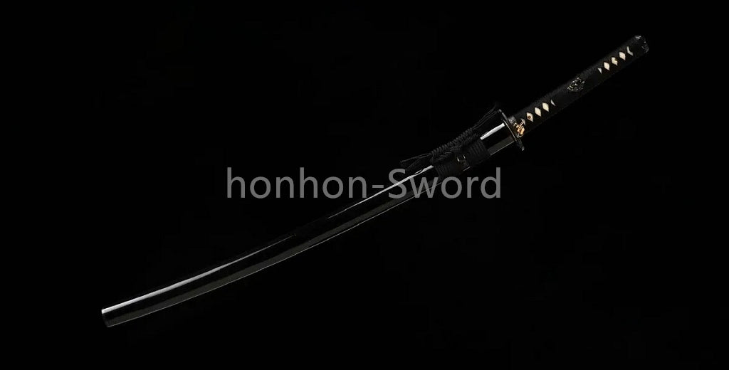 L6 Steel Clay Tempered Japanese Katana Samurai Sword 26inch Brass Tsuba Full Tang For Battle