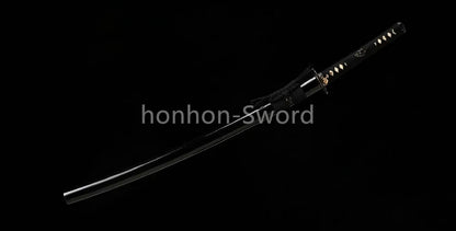L6 Steel Clay Tempered Japanese Katana Samurai Sword 26inch Brass Tsuba Full Tang For Battle