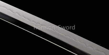 L6 Steel Clay Tempered Japanese Katana Samurai Sword 26inch Brass Tsuba Full Tang For Battle