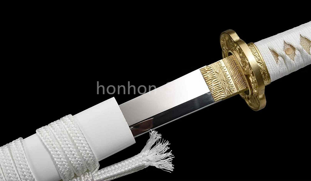 Épée Nagamaki en acier à ressort, véritable épée de samouraï japonaise, forgée à la main pour la bataille, noire, 9260 