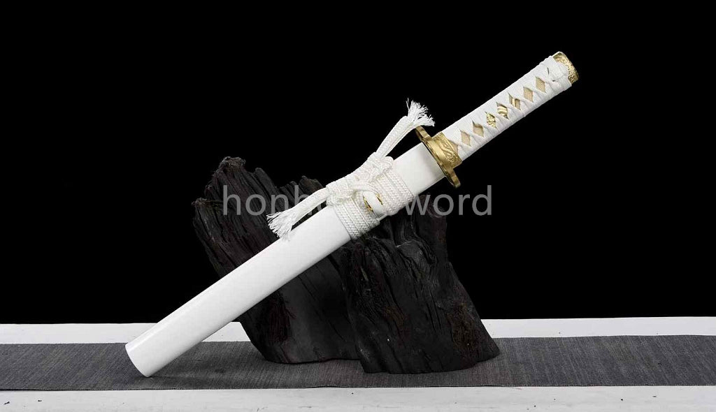 Épée Nagamaki en acier à ressort, véritable épée de samouraï japonaise, forgée à la main pour la bataille, noire, 9260 