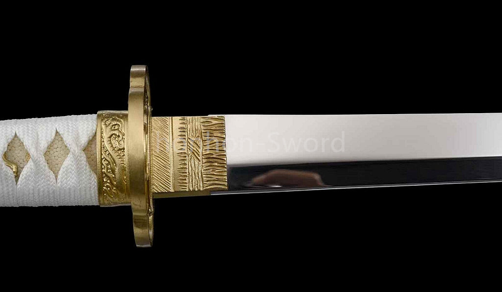 Épée Nagamaki en acier à ressort, véritable épée de samouraï japonaise, forgée à la main pour la bataille, noire, 9260 