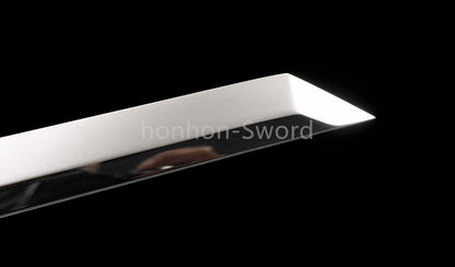 Épée Nagamaki en acier à ressort, véritable épée de samouraï japonaise, forgée à la main pour la bataille, noire, 9260 