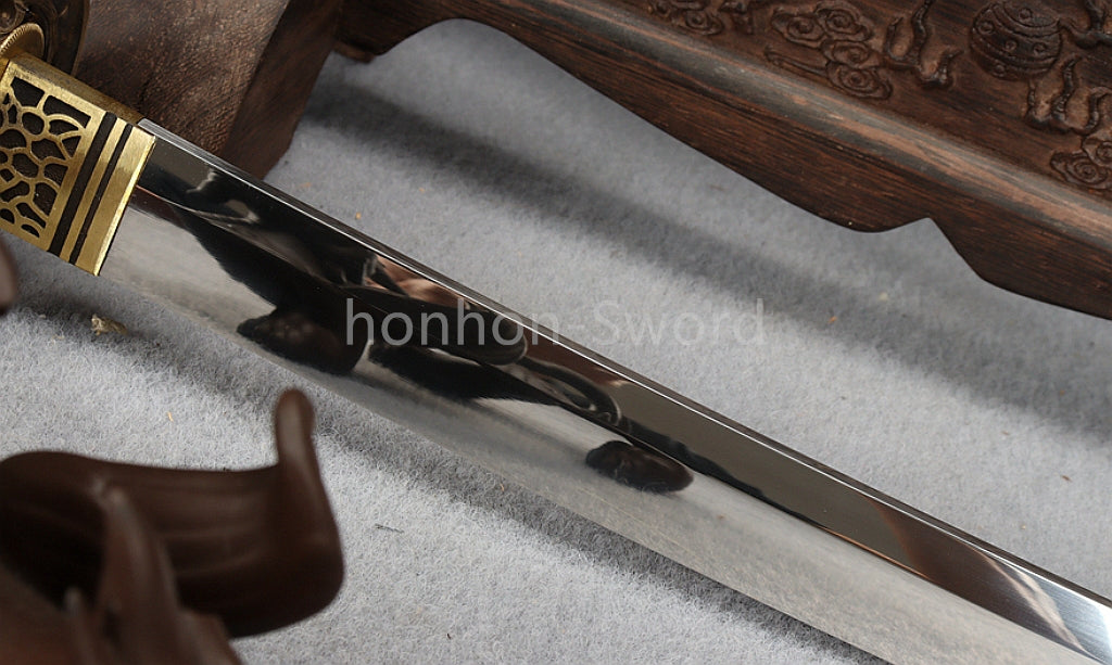 Katana à lame bleue en acier à haute teneur en carbone 1095, épée de samouraï japonais, épée complète noire 