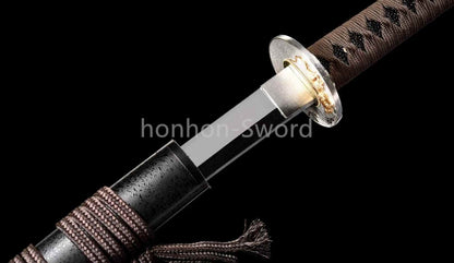 Katana à lame bleue en acier à haute teneur en carbone 1095, épée de samouraï japonais, épée complète noire 