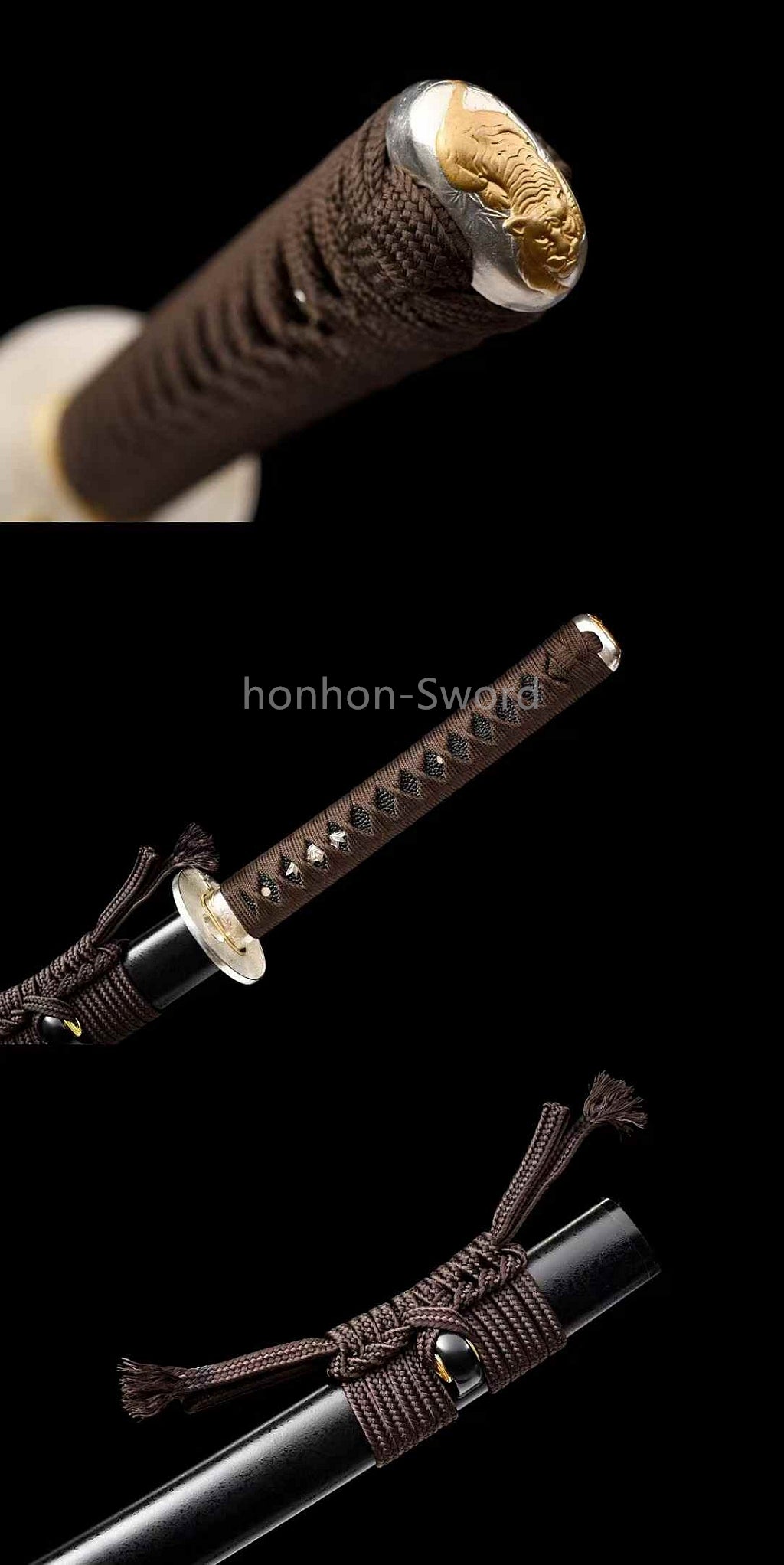 Katana à lame bleue en acier à haute teneur en carbone 1095, épée de samouraï japonais, épée complète noire 