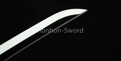 Katana en acier à haute teneur en manganèse, épée de samouraï japonais, prête pour la bataille, Saya blanche dorée 