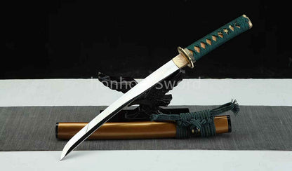 Katana en acier à haute teneur en manganèse, épée de samouraï japonais, prête pour la bataille, Saya blanche dorée 