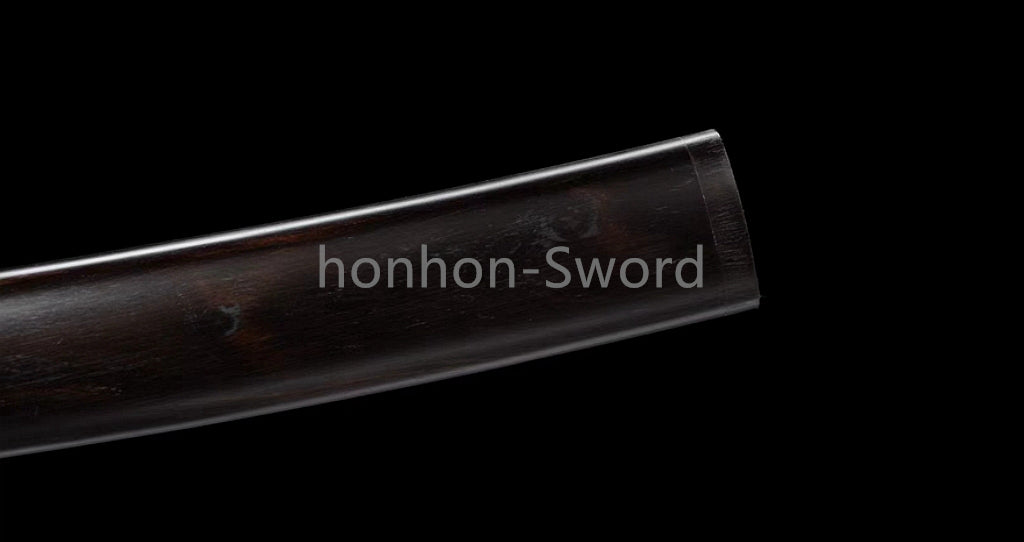 12inch L6 Steel Japanese Katana Samurai Sword Ebony Wood Full Tang For Battle Black