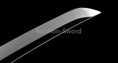 12inch L6 Steel Japanese Katana Samurai Sword Ebony Wood Full Tang For Battle Black