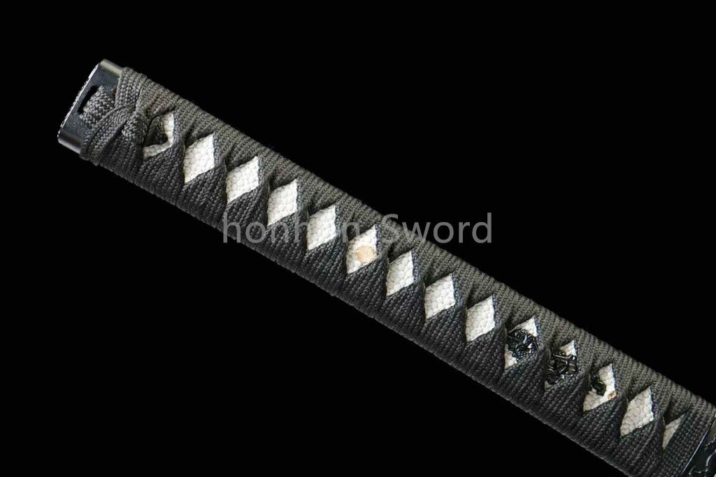 1095 Kohlenstoffstahl Katana Blaue Klinge Japanisches Samurai-Schwert Full Tang Schwarz 